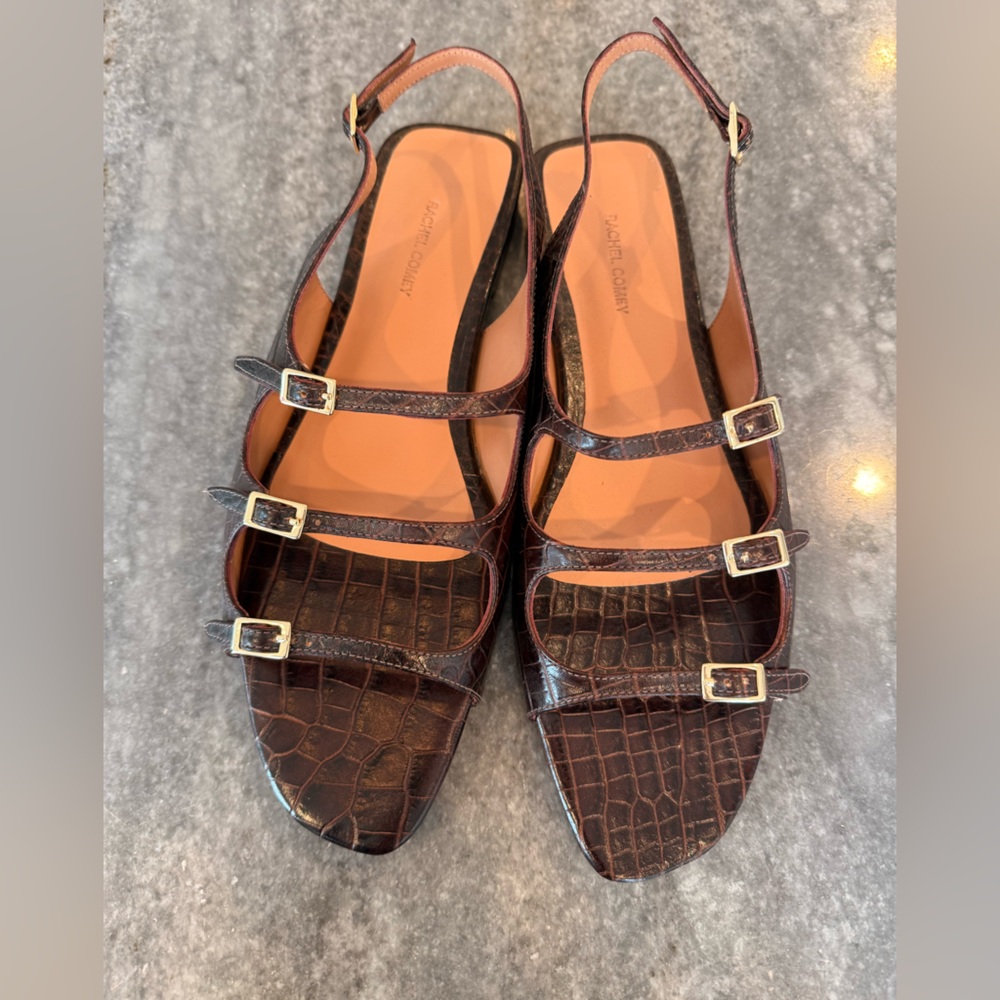 Rachel Comey | Womens Brown Croc-Embossed Slingback Sandals - Never Worn - Picture 6 of 8